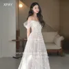 XPAY Princess Off Shoulder Korea Wedding Dresses A Line Lace Appliques Bridal Gown Backless Customised Photo Shoot Bride Dress 1