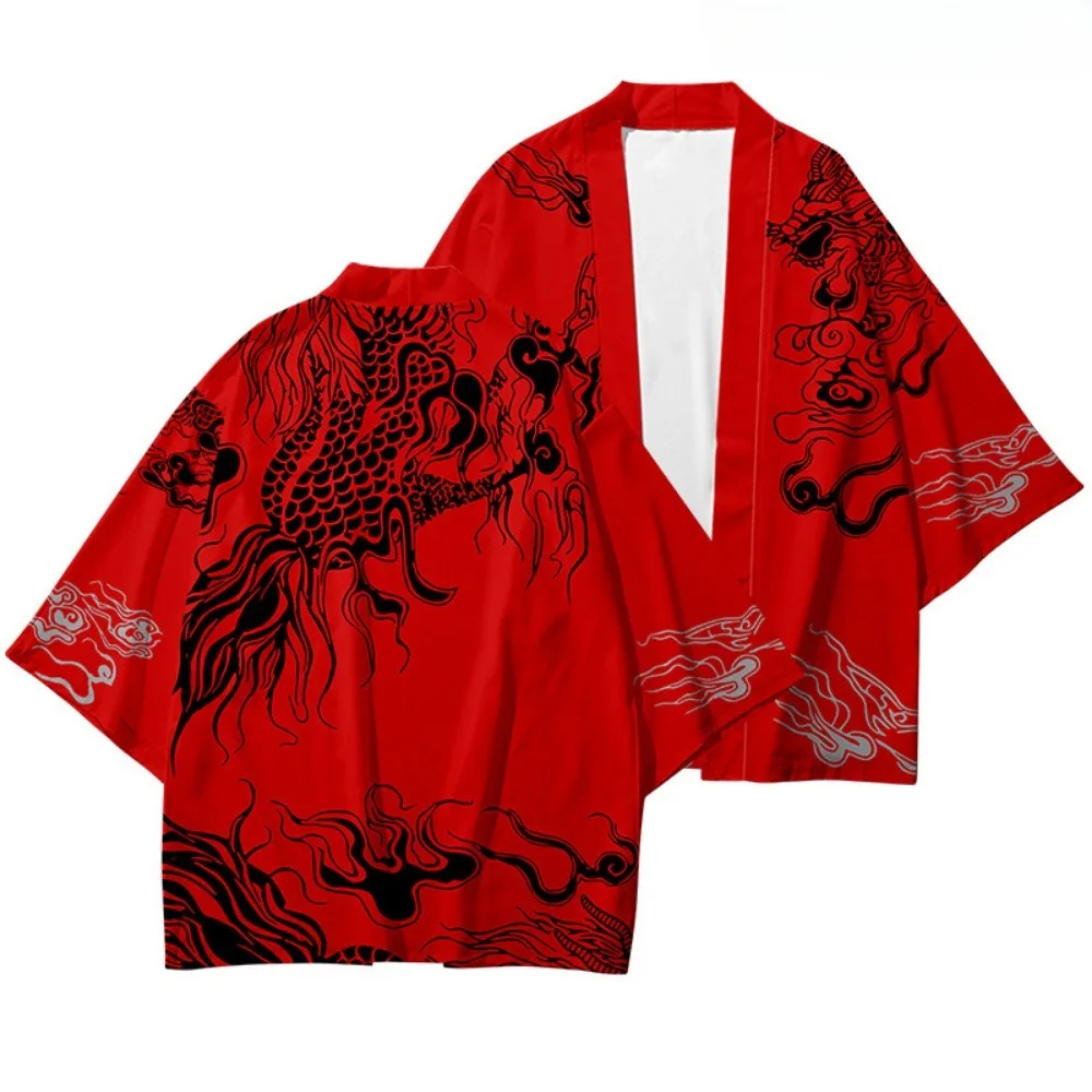 Japanese Kimono Japanese Kimono Cardigan Japanese Kimono Shirt Japanese Style Dragon Print Traditional Kimono Men Yukata Cardigan