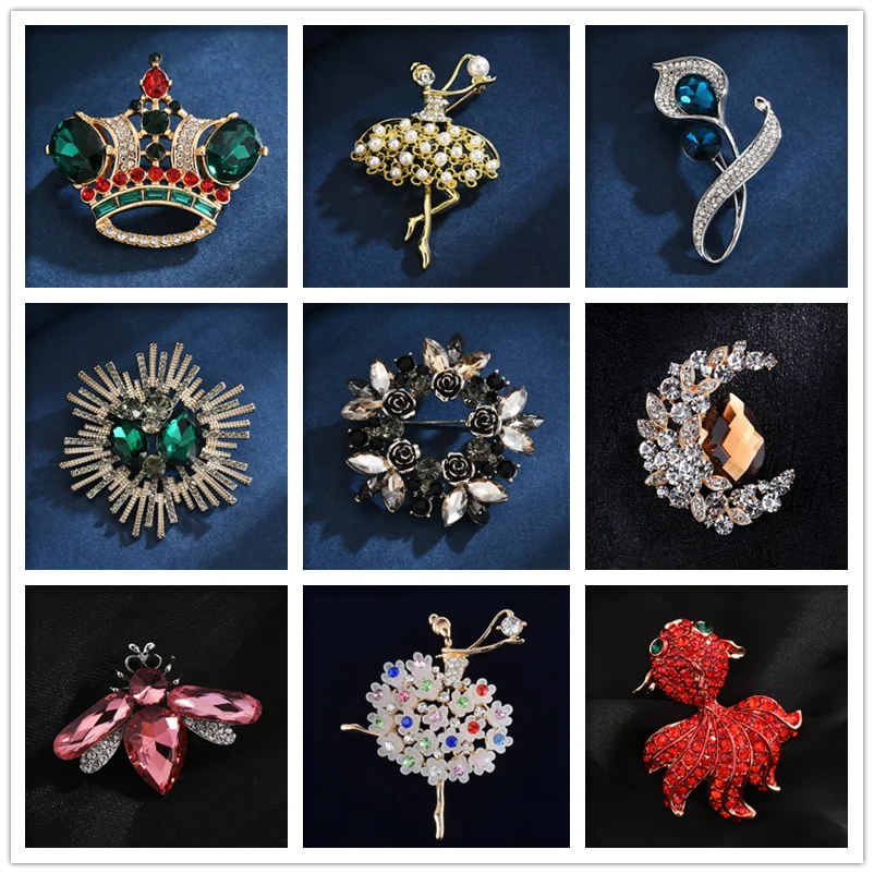 Fashion Design Enamel Sunflower Rhinestone Brooch Pins for Women Fashion  Jewelry Plant Brooches Gift - AliExpress
