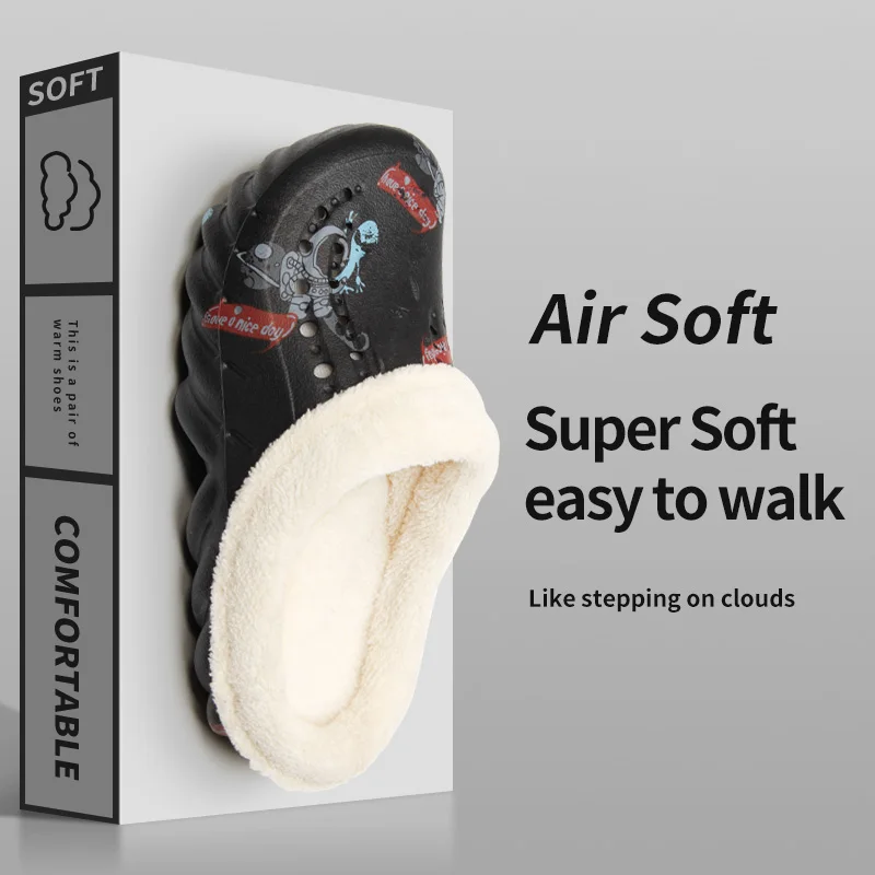 Eva thick soles with cotton wool shoes for ladies wear Baotou cotton slippers in autumn and winter