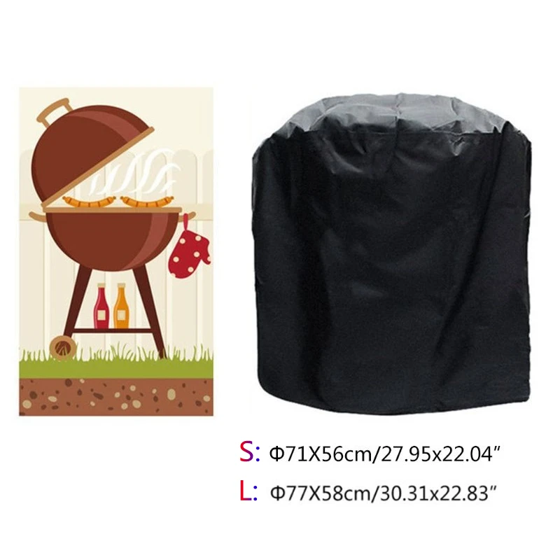 BBQ Grill Cover Waterproof Outdoor Barbecue Cover Heavy Duty Anti Sun Rain  Protective for Weber Round Rectangle Bbq Accessories - AliExpress