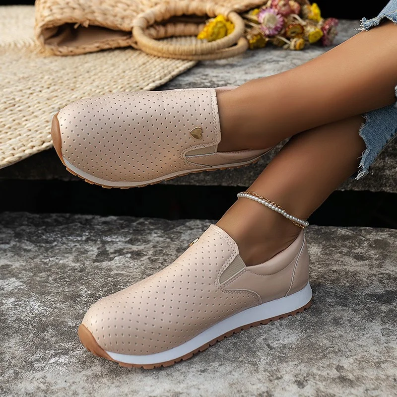 2023 Women's Wedge Sneakers Pu Casual Sports Platform Shoes Women's Skateboard Hollow Simple and Versatile Vulcanized Shoes