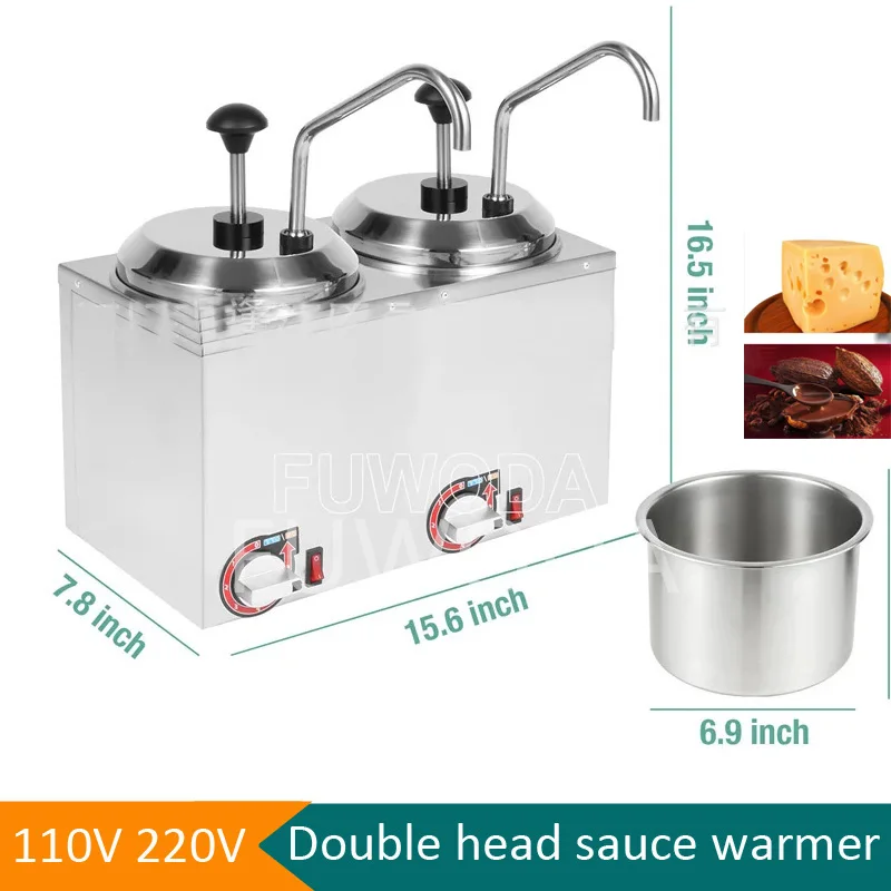Electric Fudge Sauce Butter Dispenser With Pump Commercial Jam Warming Machine Nacho Cheese Warmer Chocolate Melting Maker 3