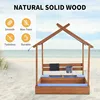 1Pc 49In Large Wooden Sand Box with Liner Drawing Board Sink House Design Sand Boxes for Backyard Garden Beach for Beach Outdoor 3