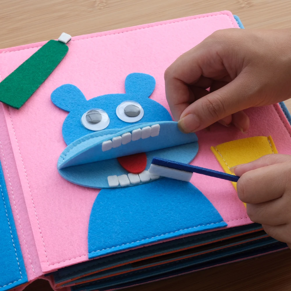 Toddlers Montessori Busy Story Cloth Book 3D Baby Sensory Early Learning Education Habits Knowledge Develop Travel Toys 6
