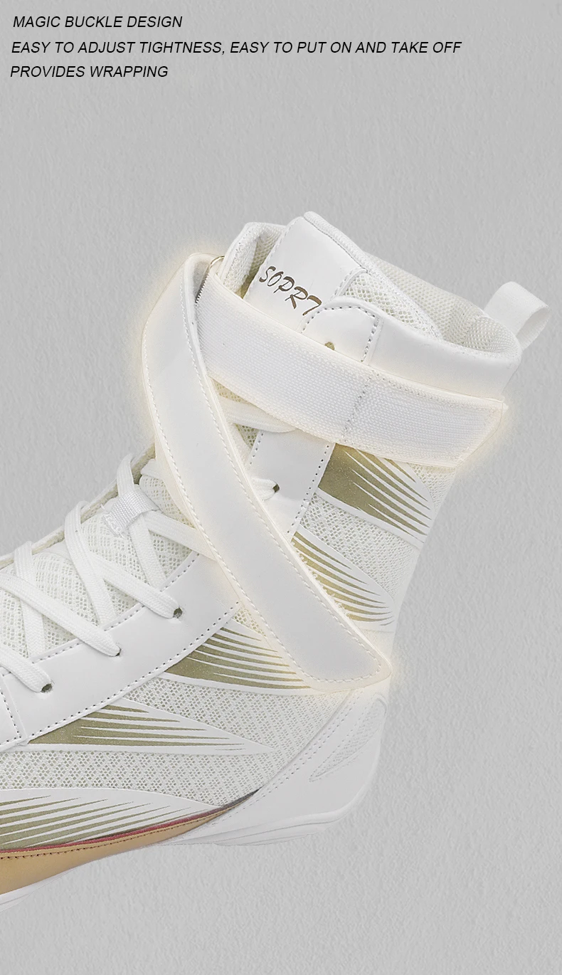 Description Picture 6 of itemBoxing Shoe Men Professional Breathable Teenagers Beginners Training Wrestling Shoes Fighting Sanda Weightlifting Squat Sneaker