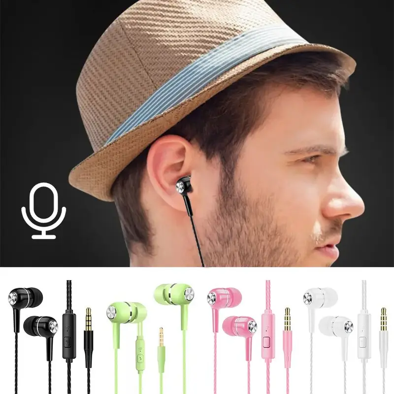Stereo In-Ear Earphone Bass With Microphone HiFi Headphone