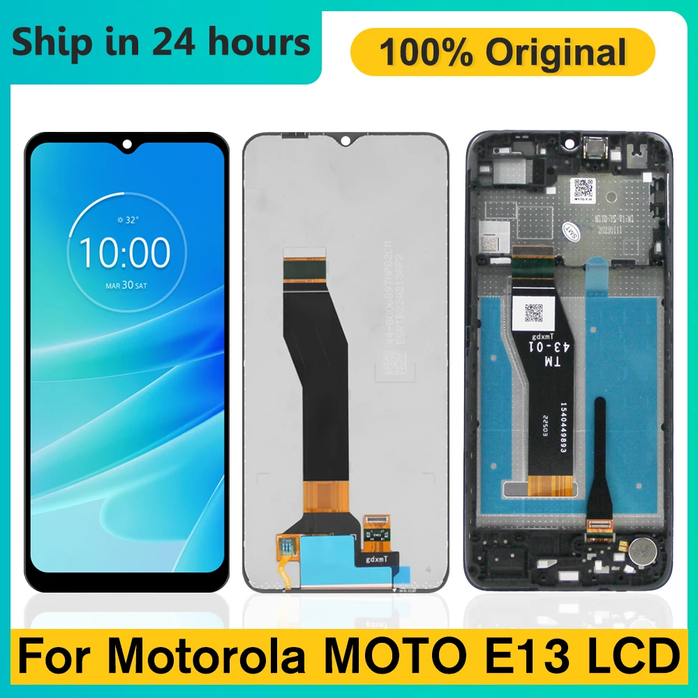 

6.5 Original For Motorola Moto E13 LCD Display Touch Screen Sensor Digiziter Assembly Replacement For Moto E13 Screen,with frame