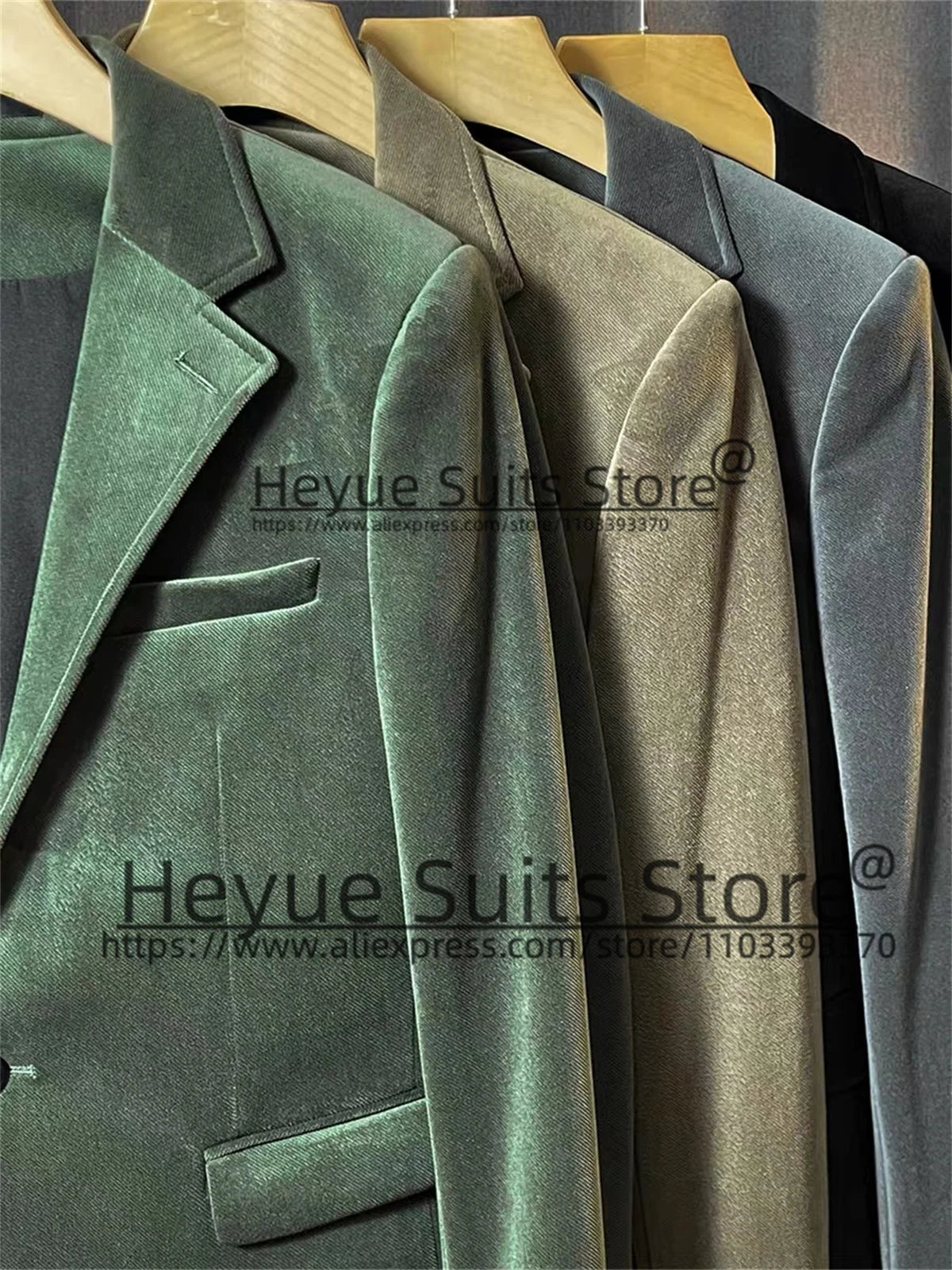 Dark Grey Corduroy 2 Pieces Sets Groom Weddding Tuxedos Slim Fit Notched Lapel Men Suits Classic Male Blazer trajes de hombre