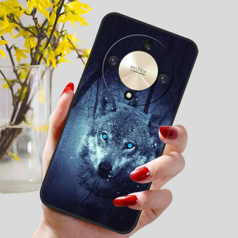 Custodia Per Honor Magic 6 Lite 5G - Cover In Silicone Morbido TPU Antiurto, Nero, Ultra Sottile