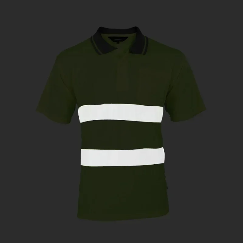 Reflective Shirt Men Work Short Sleeve Hi Vis T-shirt Polo High Visibility Safety Work Shirts