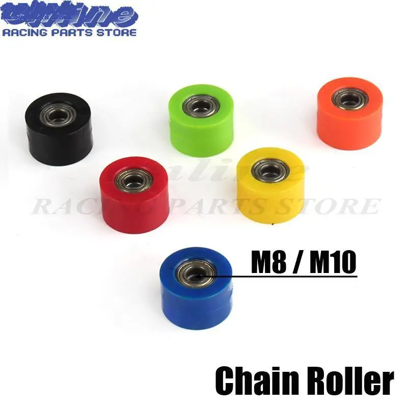 Motorcycle 8mm or 10mm Chain Roller Tensioner Pulley wheel guide for XR CR CRF 125 250 450 Pit Pro Dirt Bike Motocross motorcycle chain tensioner pulley
