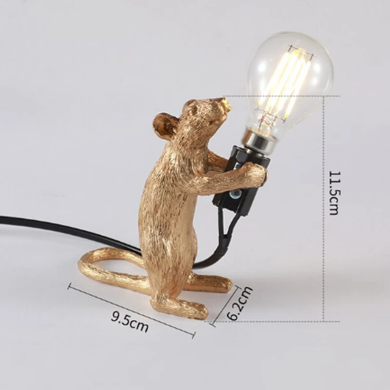 Modern Table Lamp Resin Animal Mouse Desk Lamp Cute LED Night Light Home Decoration Table Lights