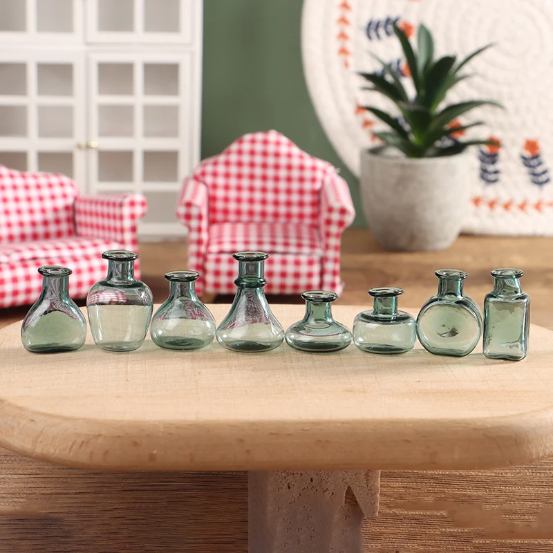 1Pc 1:12 Dollhouse Miniature Glass Vase Flower Arranger Storage Jar Flowerpot Home Garden Decor Doll House Accessories