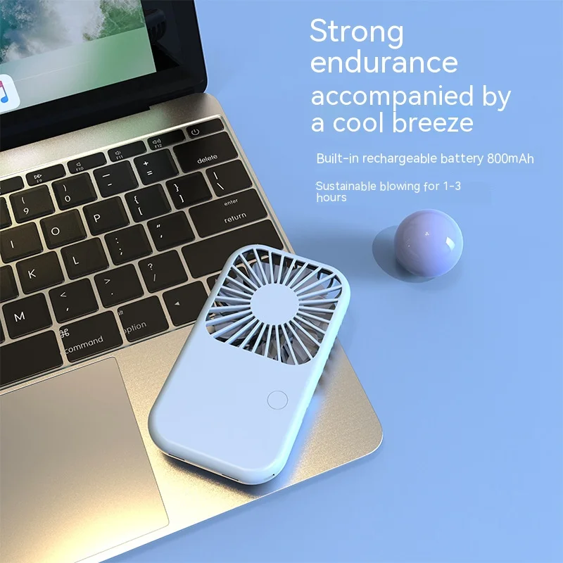 USB Mini Fan Portable Pocket Fan Air Cooler Handheld Desktop Rechargeable Standing Fan Three Gear Wind Speed Adjustable