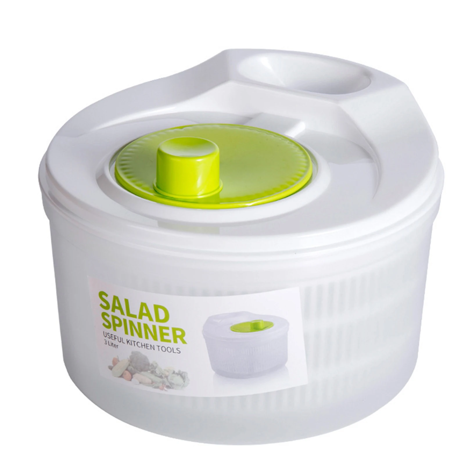 5L Vegetable Washer With Lid Reusable Greens Washing Strainer Vegetables Salad Tool