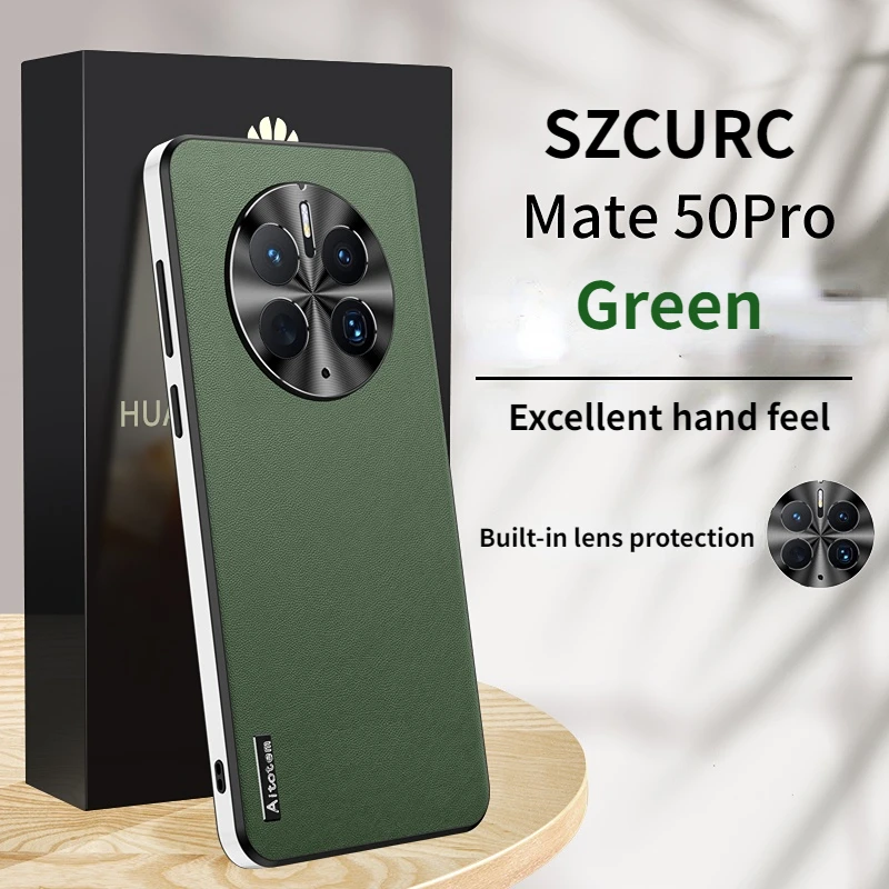 For Original Mate50 CapaPure handmade For Huawei Mate 50 Pro Case luxury Leather shockproof Plating Cover For Mate 50E Back Case