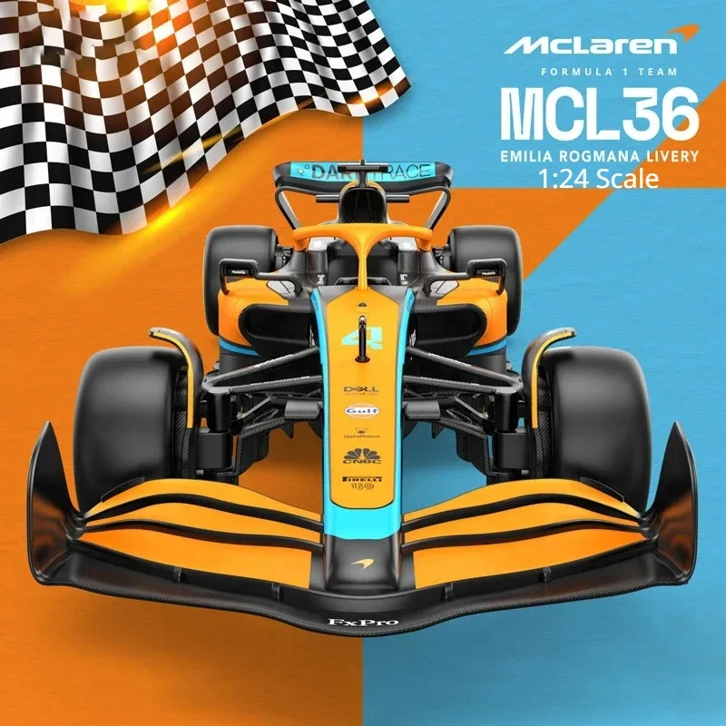 1:24 Scala 2022 Mclaren Mcl36 F1 Formula Auto Da Corsa Simulazione Statica Pressofuso Modello Di Auto In Lega