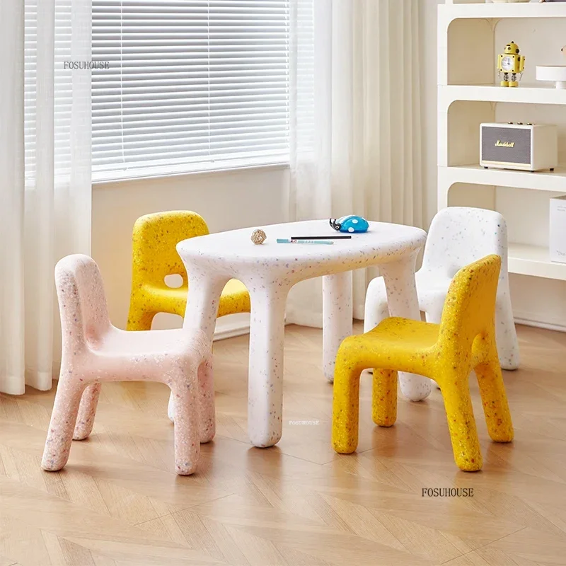 Nordic Kindergarten Children's Chair Creative Plastic Children's Tables Home Enlightenment Learning Table and Chair for Children