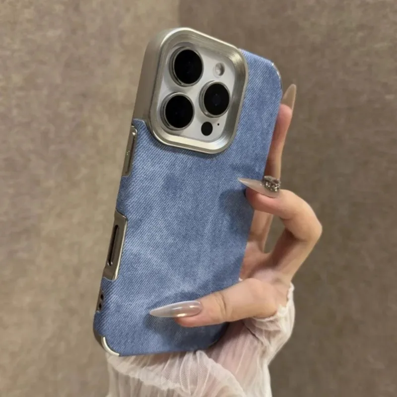 Cowboy Fabric Retro Vintage Phone Case - Soft Bumper Armor Jeans Cover