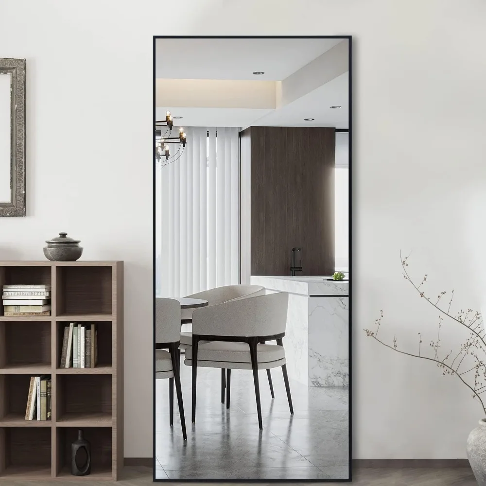 Full-length floor mirror with stand - assembled