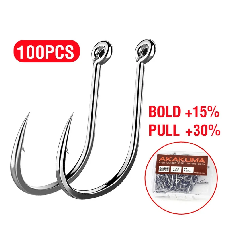 

Sea Yolo 50-100Pcs/Box High Carbon Steel Sharp Hooks Fishing Tackle For Carp Fishing Ring Eye Japan Barbed Hooks Single Jig Hook