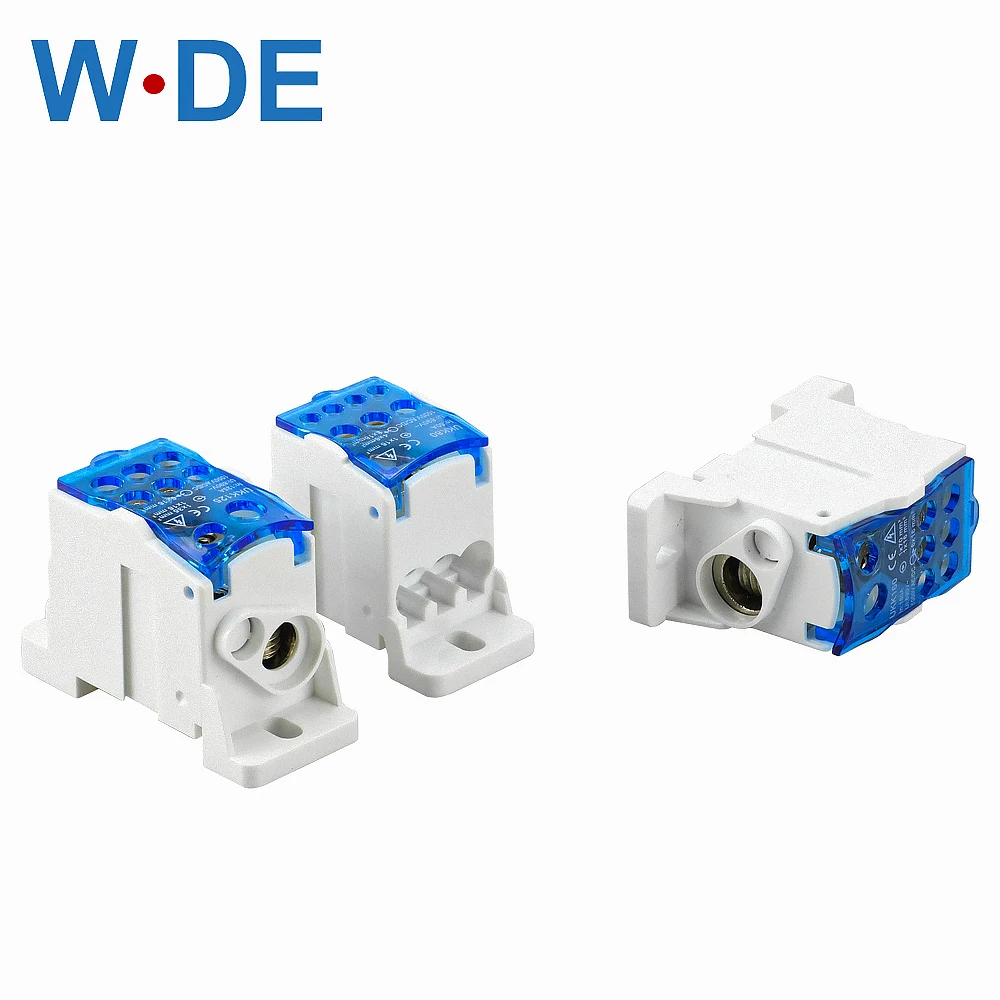 Din Rail Distribution Box Block One In Multiple Out UKK Power Universal Electric Wire Connector Junction Box Terminal Block 1 PC 6