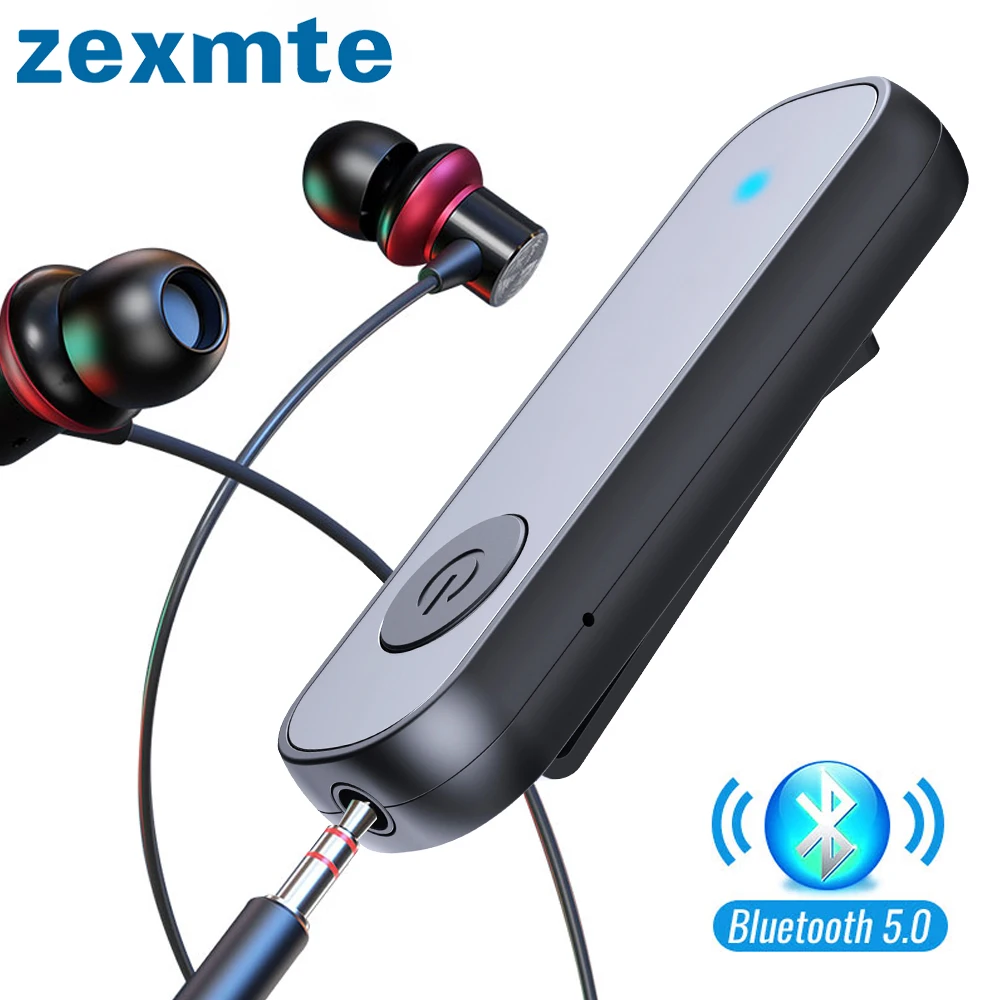 Zexmte Bluetooth 5.0 Receiver 3.5 mm Jack AUX Headphone Car Speaker