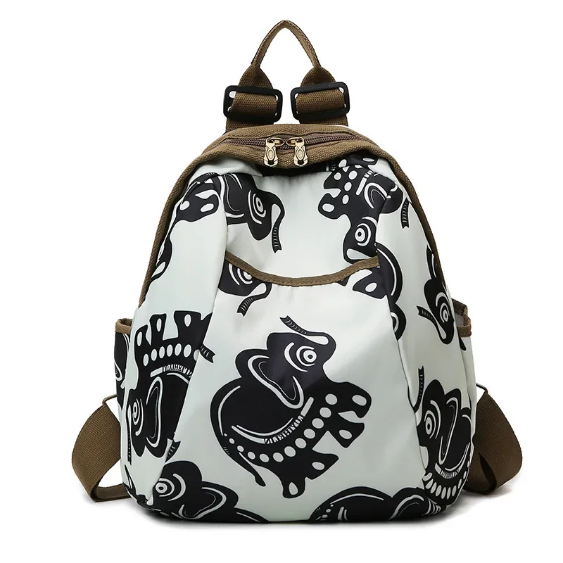 2024 New Backpack Travel Bag Backpack Flower Cloth Bag Waterproof Oxford Cloth Bag schoolbag