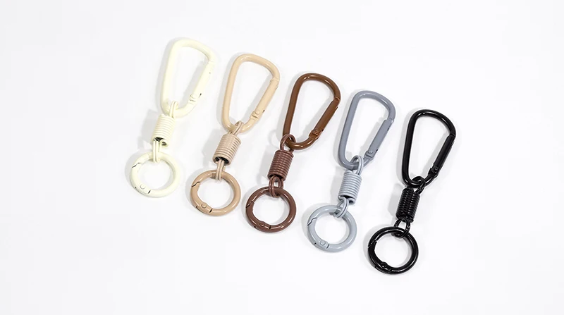 5 Stück D-förmige Federschnalle aus Zinklegierung, Schlüsselanhänger, Bergsteiger-Schnalle, DIY-Schmuckzubehör, Karabiner zum Klettern – Detail 6