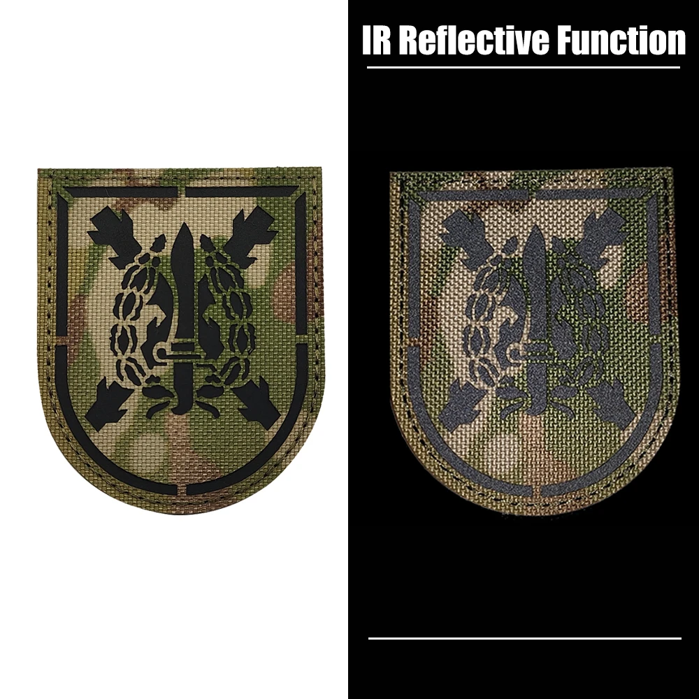 Special Operation Of Spainsh Laser IR CP Camo MOE Shield Type Reflective Clothing Label Sew-on Jackets Vest Shirt Funny IR Patch