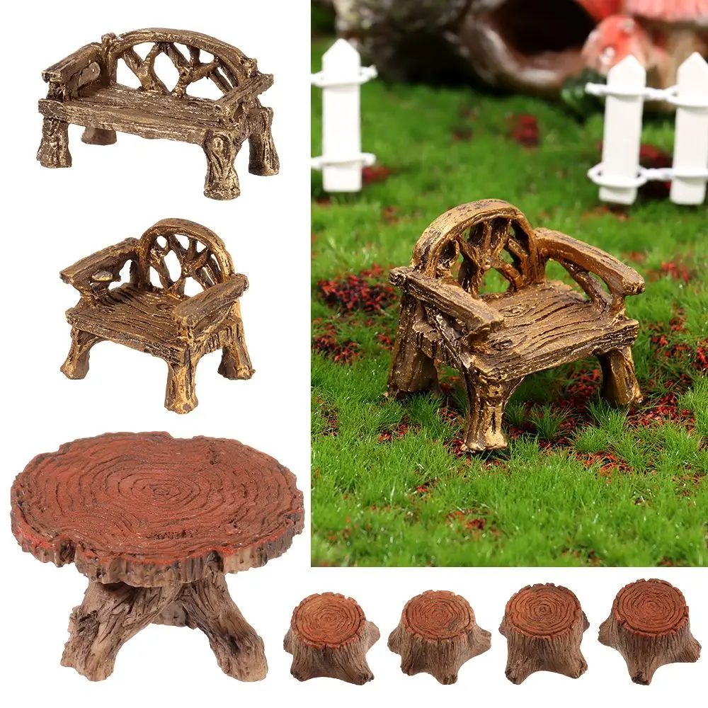 HUAXIUZH 5 Stuks Mini Park Bankjes | Decoratie Voor Vetplanten, Bonsai Of Fairy Tuin