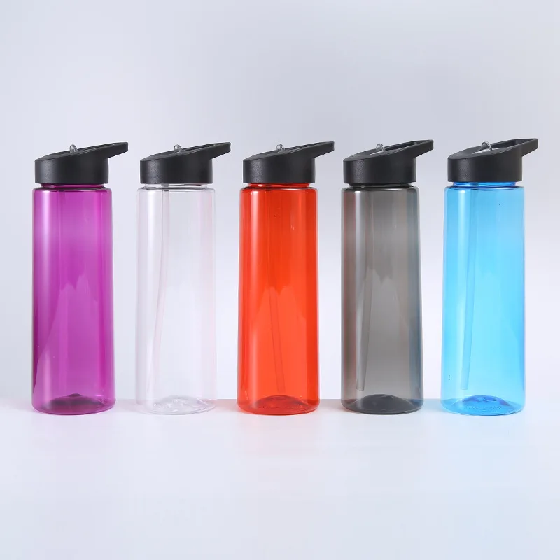 

TINGKE 750ml Single-Layer Plastic Water Bottle with Straw - Convenient Outdoor Sports Hydration