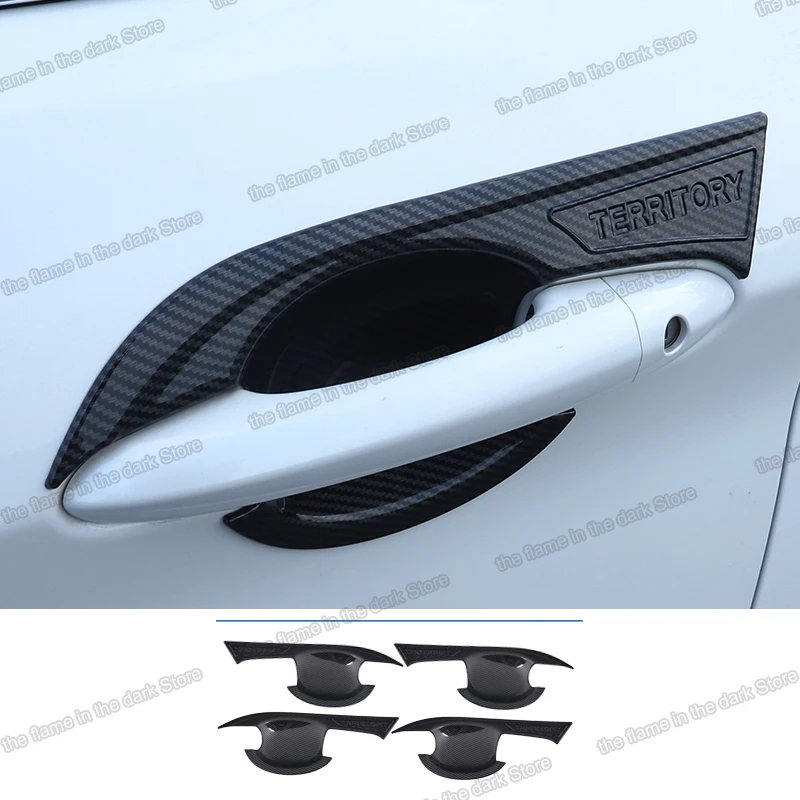 

Автомобильная дверная чаша из углеродного волокна для Ford District 2019 2020 2021, аксессуары, комплект автомобильных молдингов, 2022 защита, внешняя 2023