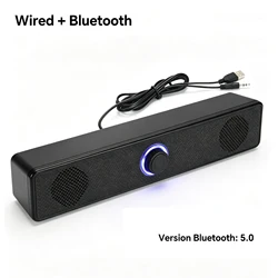Enhanced Soundbar Speaker with Strong Bass and Dual Horns - Bluetooth, Wired, and Wireless Connectivity - USB Powered (With Bluetooth)