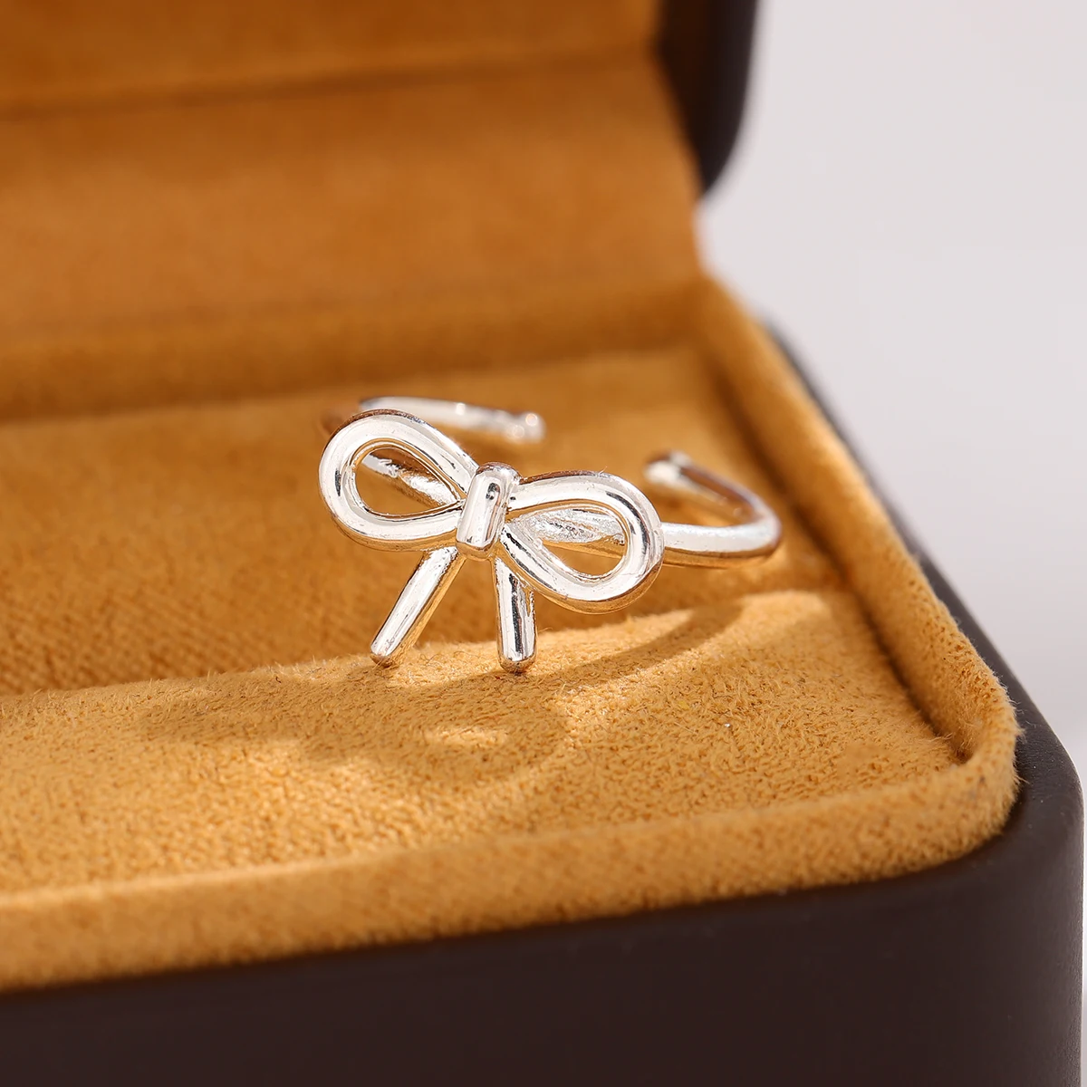Silver Ring 925 Sterling Silver Bow Female Opening R205