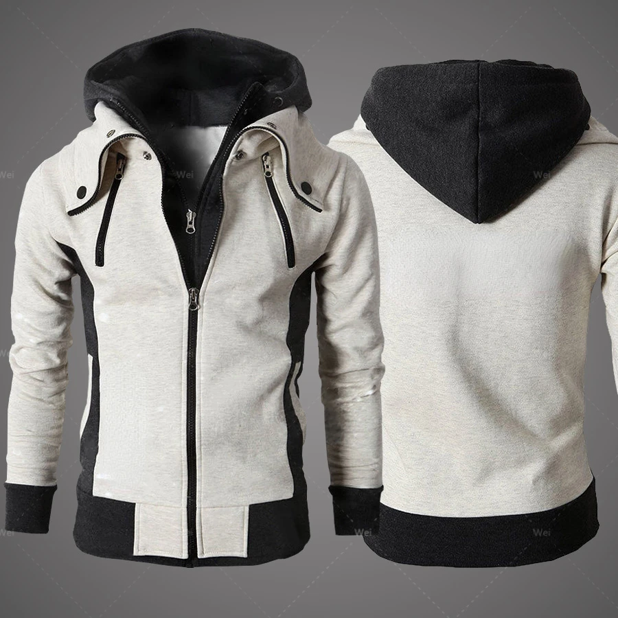 

New Spring Autumn Winter Fleece Men's Clothing Outdoor Sweatshirts Casual Patchwork Male Jackets Hoodies Outwear Zipper Jacket
