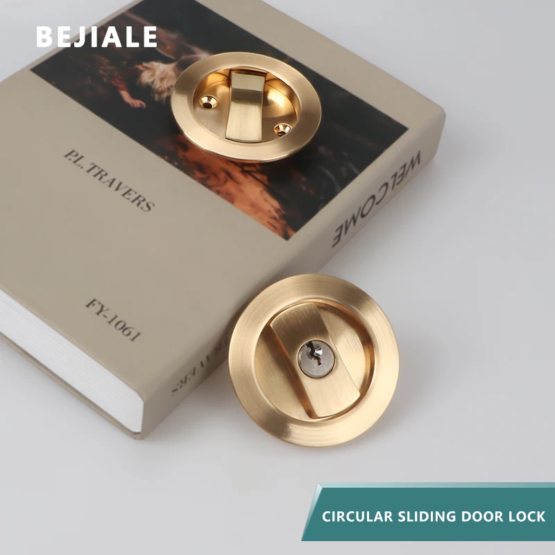 Window Door Locks Sliding Door Lock Indoor Door Sliding Double Hook Lock Bathroom Kitchen Round Embedded Hidden Wooden