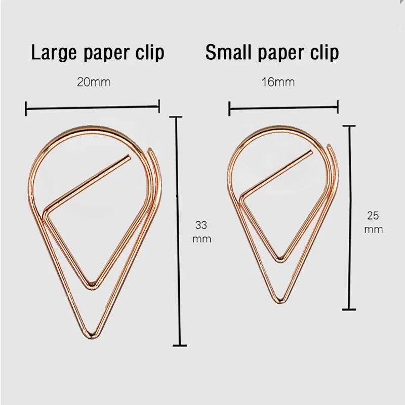 Mini Heart Paper Clips - Gold & Rose Gold Binder Accessories Set (30/50 pcs)