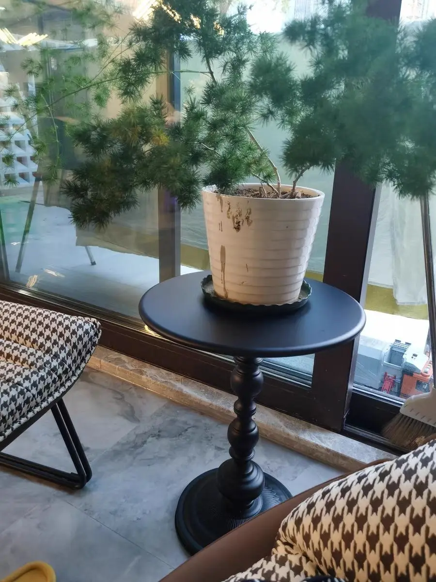 Description Picture 6 of itemNordic Wrought Iron Retro Side Table Living Room Sofa Side Table Coffee Table Round Table Small Apartment Balcony Table