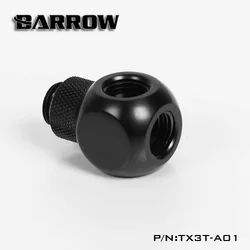 Barrow-extensor de rotación TX3T-A01 G1 / 4 "X3, adaptador cúbico de 3 vías, refrigeración por agua del asiento, accesorios de ordenador, negro y plateado