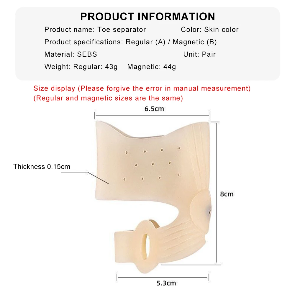 Toe Corrector Silicone Bunion Corrector Toe Separator Bunions Toe Corrector Valgus for Finger Separator Hallux Valgus Comfort