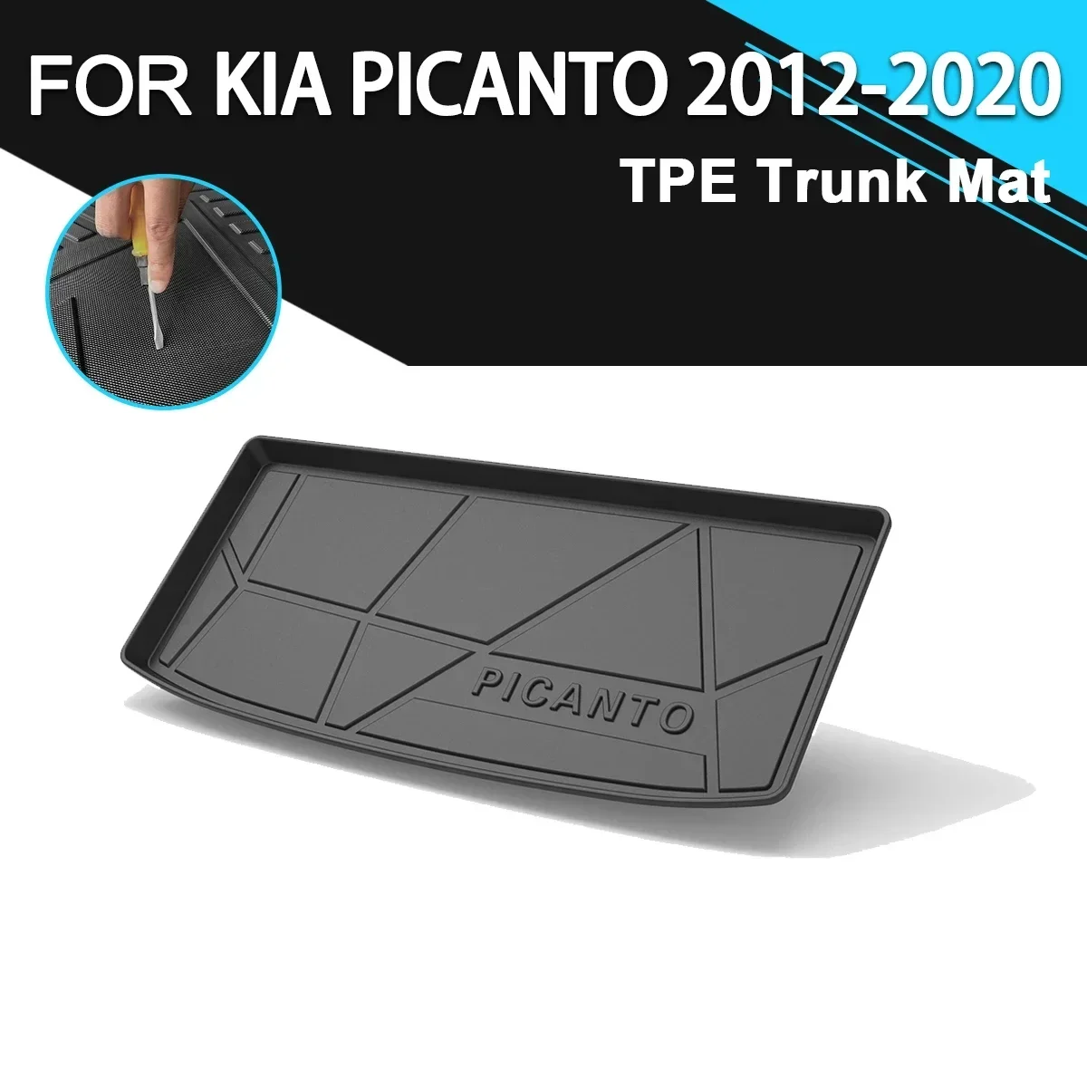 

Car Rear Trunk Cover Mat Rubber TPE Waterproof Non-Slip Cargo Liner Accessories For KIA PICANTO 2012-2020