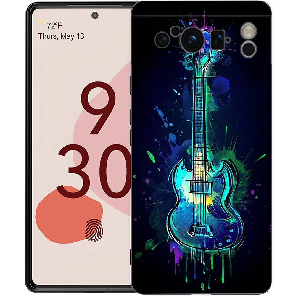 Guitar Music Art Shockproof Silicone Phone Case Cover