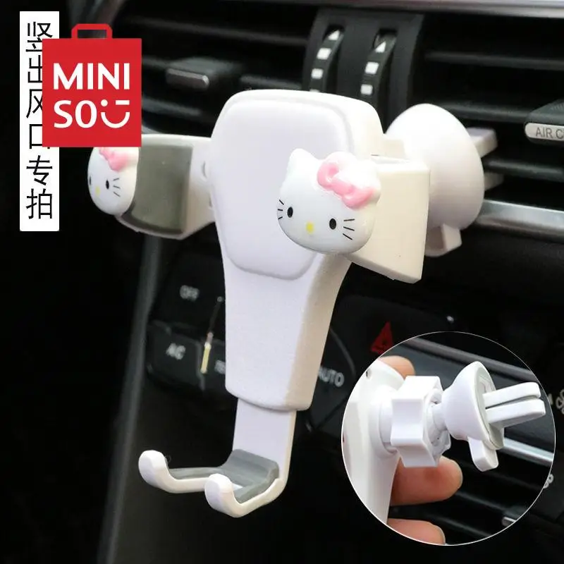 

Sanrio Hello Kitty Car Air Conditioning Inlet Mobile Phone Holder Gravity Sensing Navigation Holder Cute Anime Car Accessories