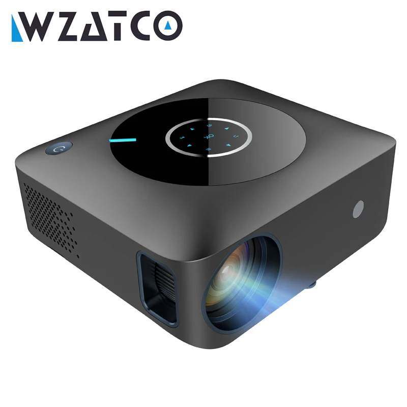 WZATCO H2 H1 Full HD 1920*1080P 4K Projector Android WiFi LED Portable TV Proyector for Home Theater Movies Smart Phone Beamer best buy projector