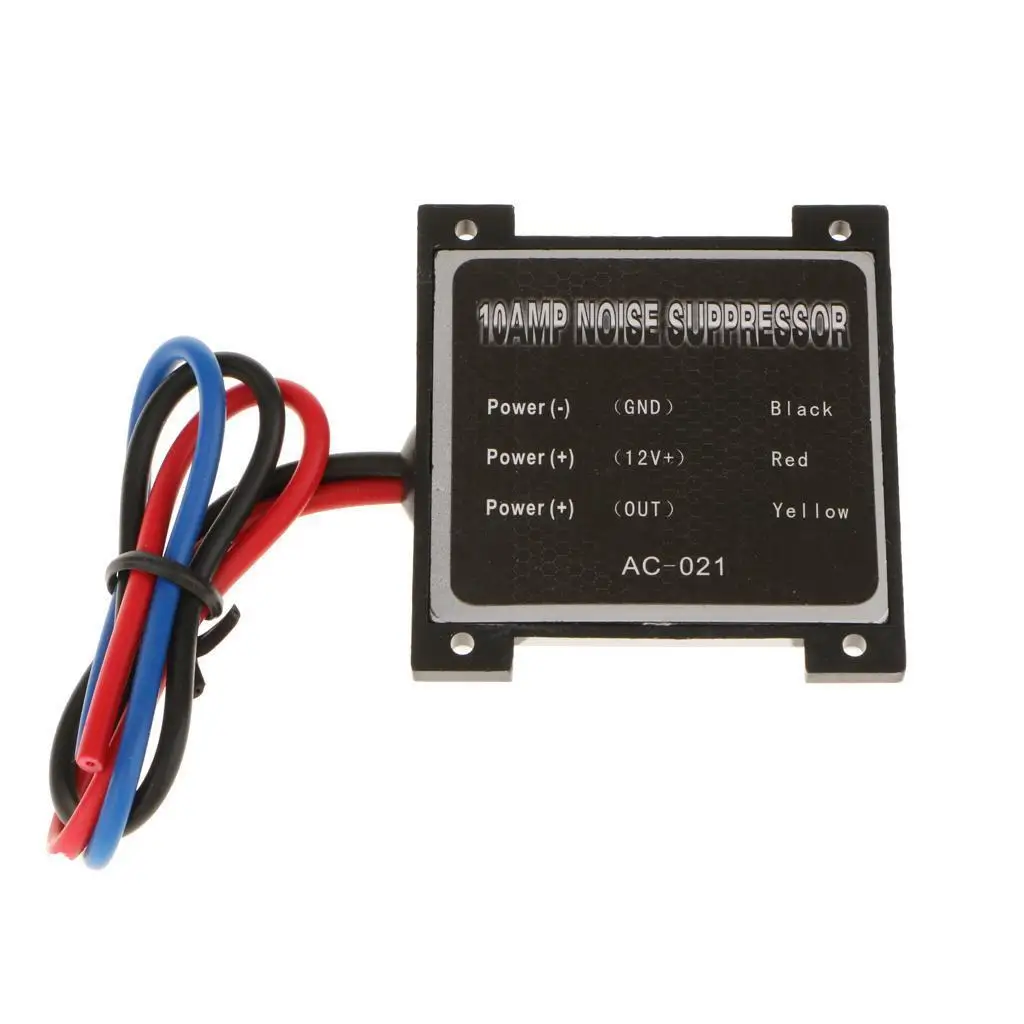12V Car Audio Noise Suppressor Clear Electric Stereo 10AMP Sound Filter Removal Alarm Fitters Power