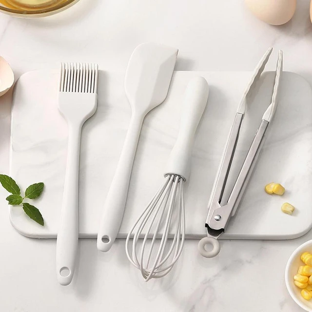 White Silicone Cooking Kitchen Utensil Set Cookware Non-stick Spatula Oil  Brush Kitchenware Resistant Heat Kitchen Tools New - AliExpress