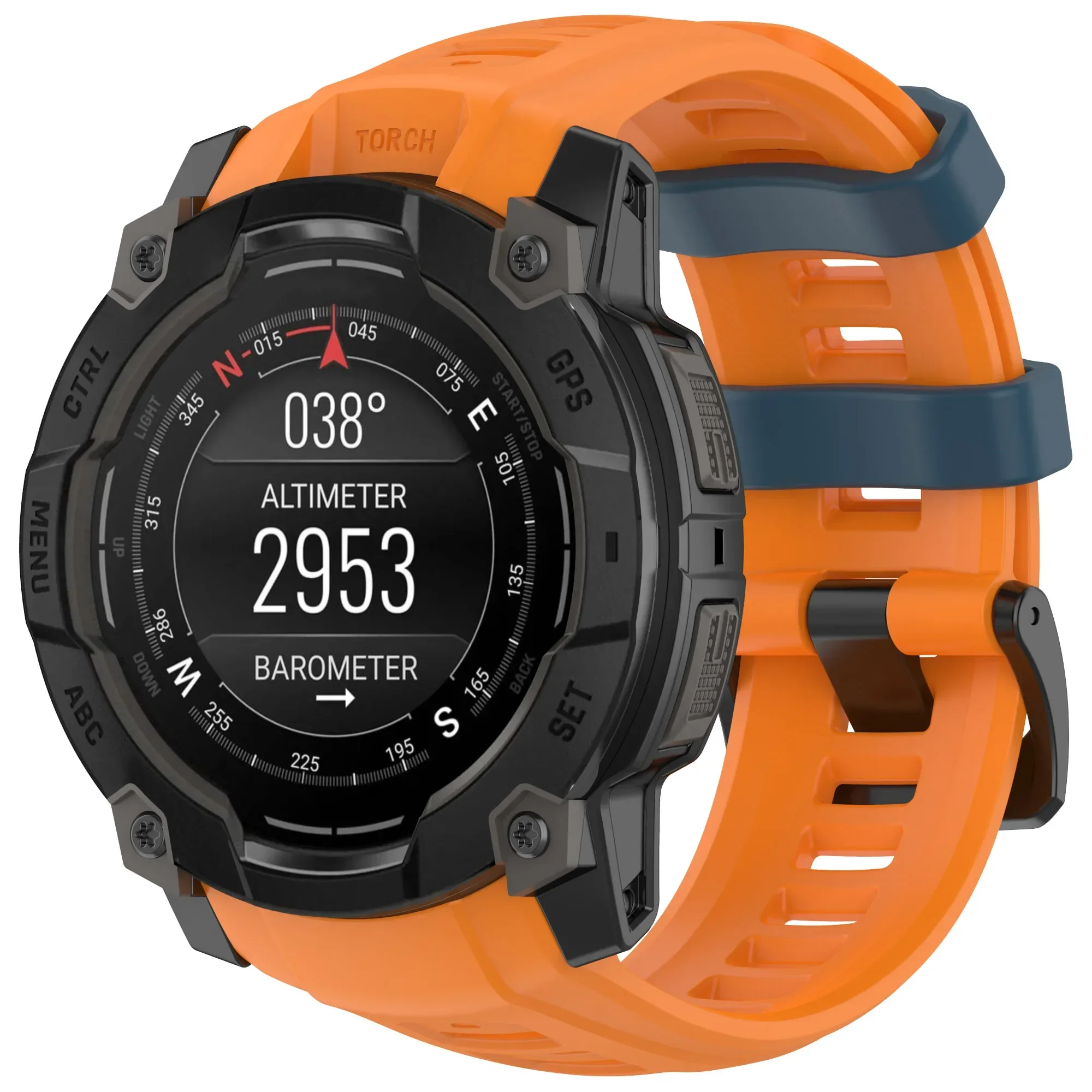 Atmungsaktives, sportliches Silikonschlaufen-Uhrenarmband für Garmin Instinct 3 45 mm 50 mm Solar/AMOLED – Detail 15