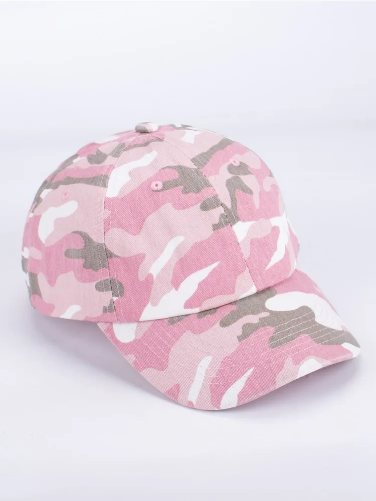 Pink Camo Caps for Women Hiking Hat Cotton Unstructured Ball Cap Outdoor Travel 2